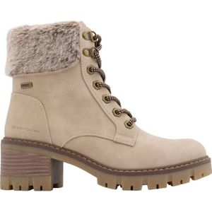 Tom Tailor - Veterboots - Lichtbeige - Imitatieleer - Blokhak 5,8 cm