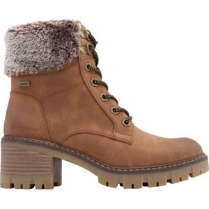 Tom Tailor - Veterboots - Cognac - Imitatieleer - Blokhak 5,8 cm