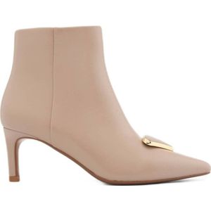 Graceland - Enkellaarsjes - Beige - Imitatieleer - Naaldhak 6,5 cm