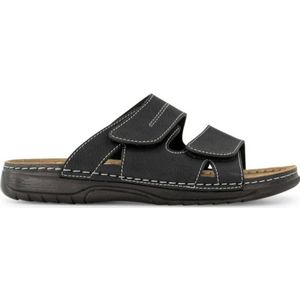 Easy Street - Slippers - Zwart - Imitatieleer - Klittenbandsluiting