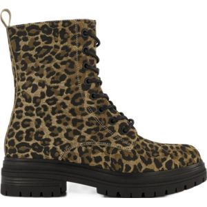 Graceland - Veterboots - Panterprint - Bruin - Imitatieleer