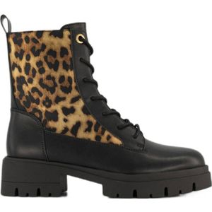 Graceland - Veterboots - Zwart - Panterprint