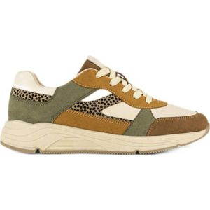 Graceland - Chunky Sneakers - Cognac/Ecru/Groen