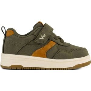 Vty - Sneakers - Kaki - Imitatieleer - Platte Zool
