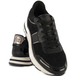 ESPRIT - Sneakers - Zwart - Imitatieleer - Platte Zool