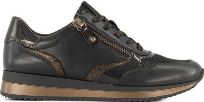 Easy Street - Comfort Leren Sneakers - Zwart/Brons