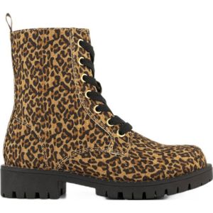 Graceland - Veterboots - Cognac/Zwart - Panterprint