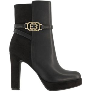 Graceland - Enkellaarsjes - Zwart - Imitatieleer - Blokhak