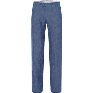 Brax - Pantalon - Blauw - Linnen - Flatfront