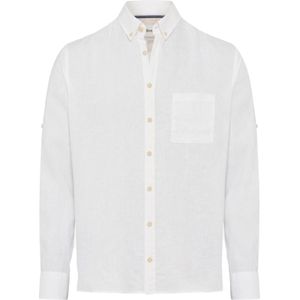 Brax - Overhemd - Wit - Effen - Linnen
