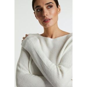 Gebreide Trui - Pearl White - 52% Polyester, 30% Polyamide, 15% Alpaca