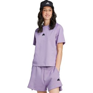 adidas - T-Shirt - Zwart - Katoenmix - Geribbelde Ronde Hals