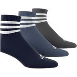 adidas - 3-Stripes Cushioned Korte Sokken - Blauw - 3 Paar - Katoen en Polyester