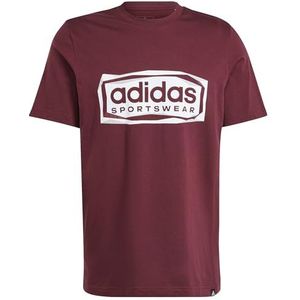 adidas Heren Folded Sportswear Graphic Tee, shadow red, M