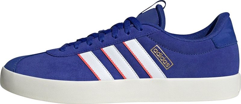 adidas - VL Court 3.0 - Schoenen - Blauw - Leren Bovenwerk - Vetersluiting
