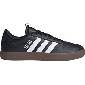 adidas - VL Court 3.0 - Sneakers - Zwart Wit Donkerbruin - Suède Bovenwerk