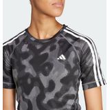 adidas Performance Own the Run 3-Stripes Allover Print T-shirt - Dames - Grijs