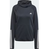 adidas - Own The Run 3-Stripes Hoodie - Hardloopshirt - Zwart/Grijs - 100% Polyester