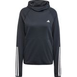 adidas - Own The Run 3-Stripes Hoodie - Hardloopshirt - Zwart/Grijs - 100% Polyester