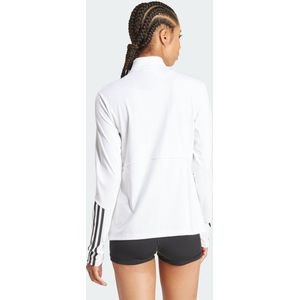 adidas Performance Hyperglam Training Sportshirt met Korte Rits Dames Wit