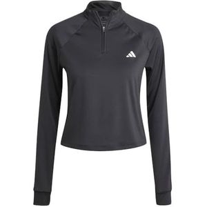 adidas Mujer Train Essentials Minimal Branding 1/4-Zip Cover Up, black, XS