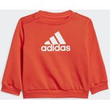 Joggingset in molton ADIDAS SPORTSWEAR. Geruwd molton materiaal. Maten 2/3 jaar - 86/94 cm. Rood kleur
