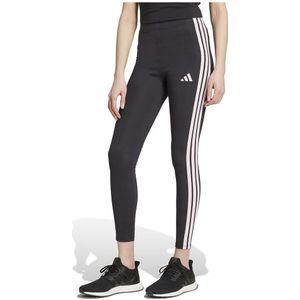 Legging - Essentials 3-Stripes - Zwart/Roze - Katoen/Elasthan