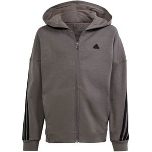 adidas - Future Icons 3-Stripes - Ritsjack - Bruin - Met Capuchon