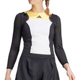 Adidas Pro T-shirt Met Lange Mouwen Wit Zwart S Vrouw