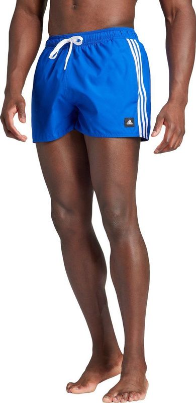adidas Heren 3-Stripes CLX Very-Short-Length Swim Shorts, Royal Blue/White, XS