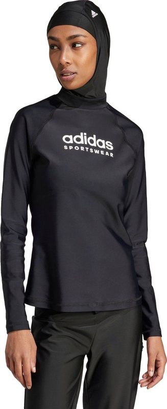 adidas Sportswear - Rashguard met Lange Mouwen - Zwart - Dames