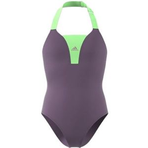 adidas Meisjes Sportswear Colorblock Swimsuit Kids, shadow violet/green spark, 7-8 Years