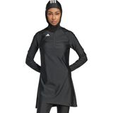 adidas Badpak met lange mouwen 3 strepen, zwart.