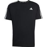 adidas - Own The Run 3-Stripes - T-shirt - Zwart - AEROREADY-technologie, Gerecycled Polyester