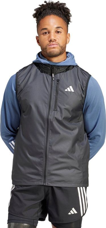 Adidas - Own The Run - Hardloopvest - Zwart - 100% Gerecycled Polyester, WIND.RDY