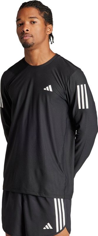adidas - Own the Run - Sportshirt - Zwart - Gerecycledmateriaal