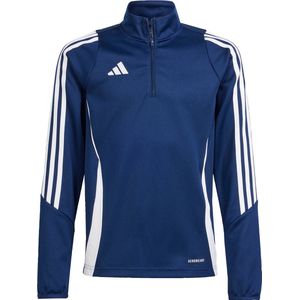 adidas - Tiro 24 - Trainingstrui - Donkerblauw Wit - 1/4-Zip Kids