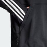 adidas - Own The Run 3-Stripes Hoodie - Zwart - Stretchy Stof