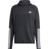 adidas - Own The Run 3-Stripes Hoodie - Zwart - Stretchy Stof