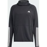 adidas - Own The Run 3-Stripes Hoodie - Zwart - Stretchy Stof