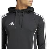 adidas - Tiro 24 - Hooded Trainingstrui - Zwart Wit - 1/4-Zip