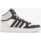 adidas - Hoops Mid 3.0 - Schoenen - FTWR White/Core Black/Halo Silver - Synthetisch Leer/Textiel