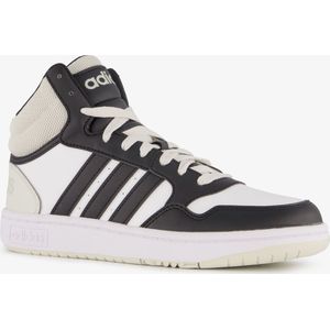 Adidas - Hoops Mid 3.0 - Sneakers - Wit Zwart - Imitatieleer - Uitneembare Zool