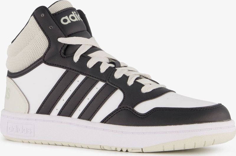 adidas - Hoops Mid 3.0 - Schoenen - FTWR White/Core Black/Halo Silver - Synthetisch Leer/Textiel