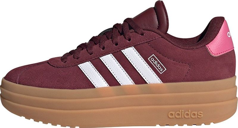 adidas - VL Court Bold - Sneakers - Donkerrood/Wit - Suède