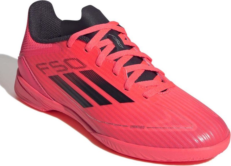 Adidas F50 League Voetbalschoenen - Turbo / Aurora Black - Fiberskin - Rubber Zool