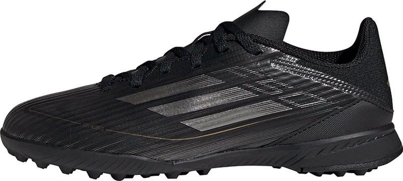 adidas - F50 LEAGUE - Voetbalschoenen - Core Black / Iron Metallic / Goud