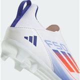 adidas F50 LEAGUE Laceless voetbalschoenen Firm Ground Firm Ground uniseks kinderen, Cloud White / Solar Red / Lucid Blue