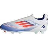 adidas F50 LEAGUE Laceless voetbalschoenen Firm Ground Firm Ground uniseks kinderen, Cloud White / Solar Red / Lucid Blue