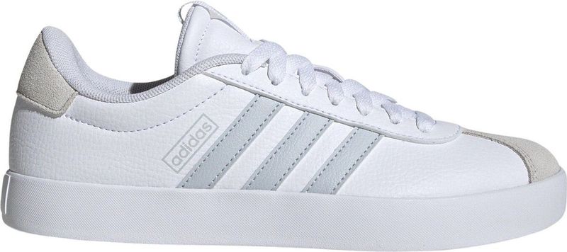 Adidas - VL Court 3.0 Sneakers - Wit - Lichtgrijs - Synthetisch Materiaal - Suède - Rubber